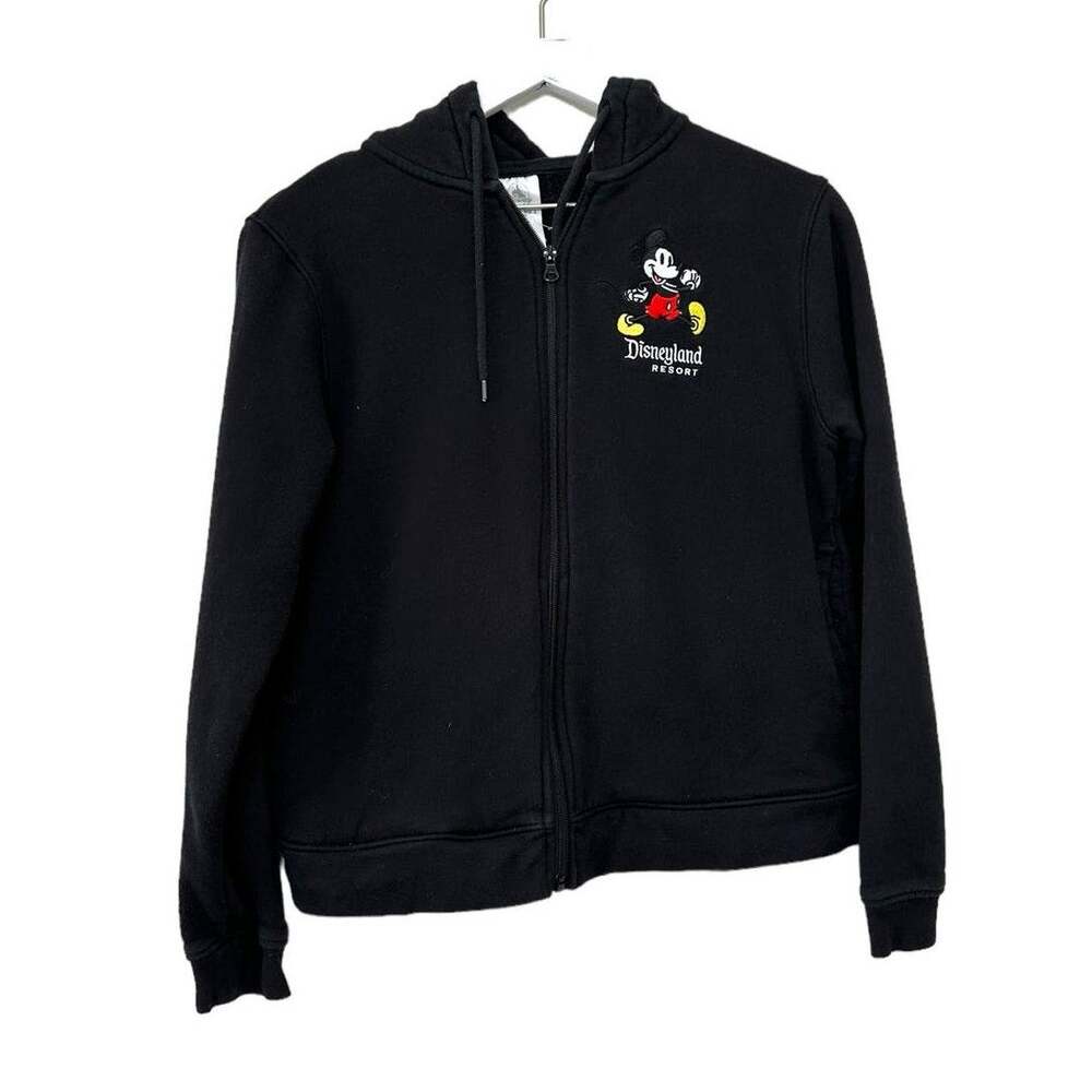 Disneyland Resort Mickey Mouse Full Zip Hoodie Black Medium